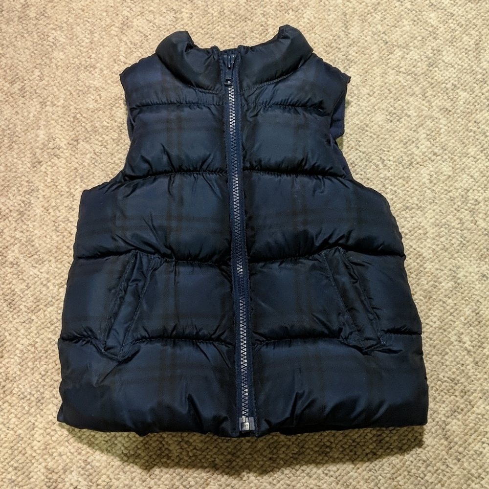 Old Navy Plaid Puffer Vest